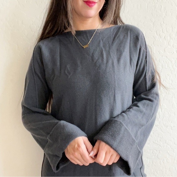 VINCE Twisted Seam Wool & Cashmere Sweater Dress In Slate Grey - Picture 1 of 12